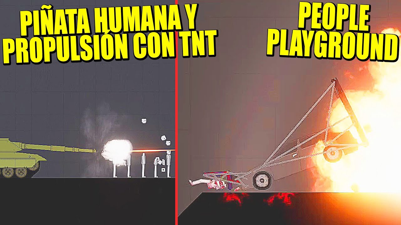 PROPULSIÓN CON 100 TNT, TRITURADORA HUMANA Y MÁS - PEOPLE PLAYGROUND | Gameplay Español