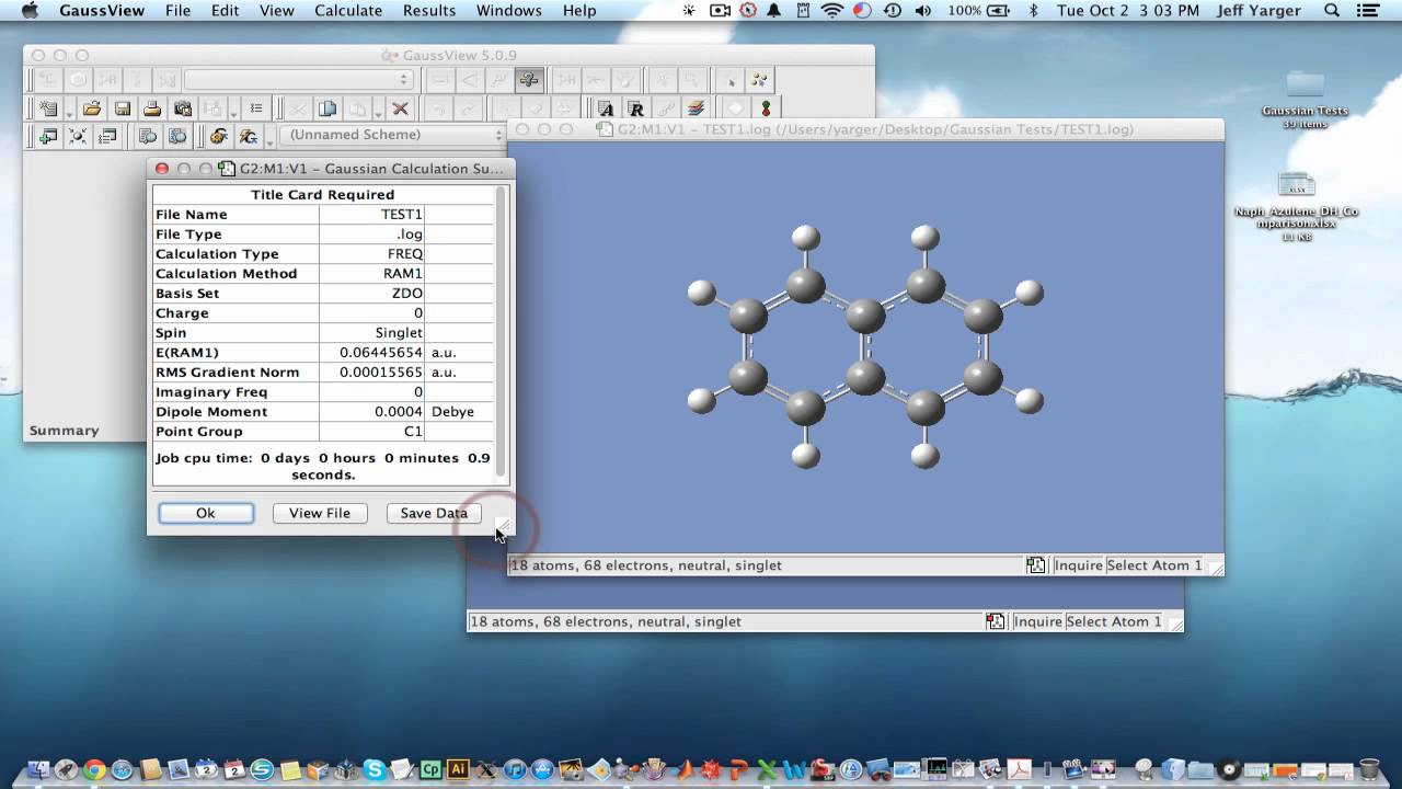 Example of Thermochemistry Calculation in Gaussian 09