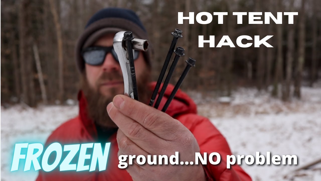 How to easily stake out a tent on frozen ground and ice