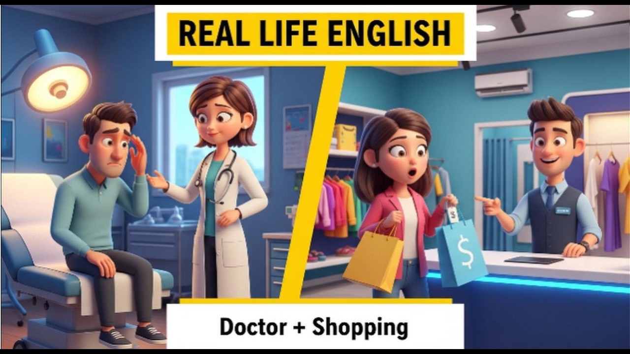 Real-Life English Conversations for Beginners | Doctor + Shopping