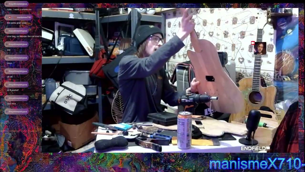 finishing wiring  on guitar im making; some strumming and dbs lmao