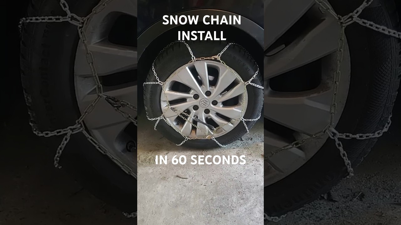 Snow Chain Install in 60 Seconds 