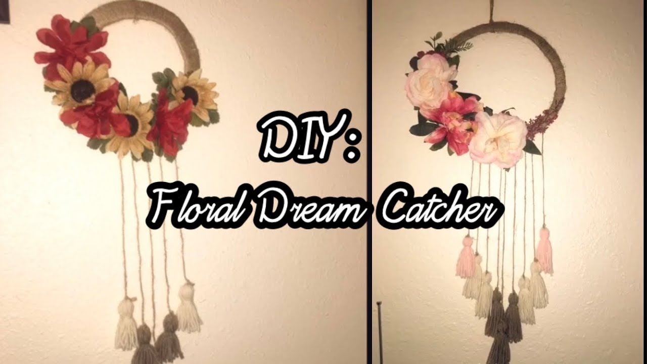 DIY: Dollar Tree Floral Dream Catcher//Hanging Wall Art