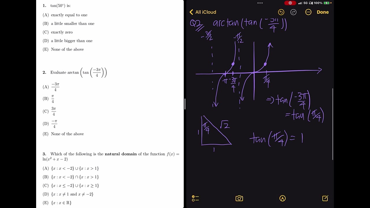 MATH1110 University Calculus 1/Mathematics 1 Paper Q1-3 Solutions