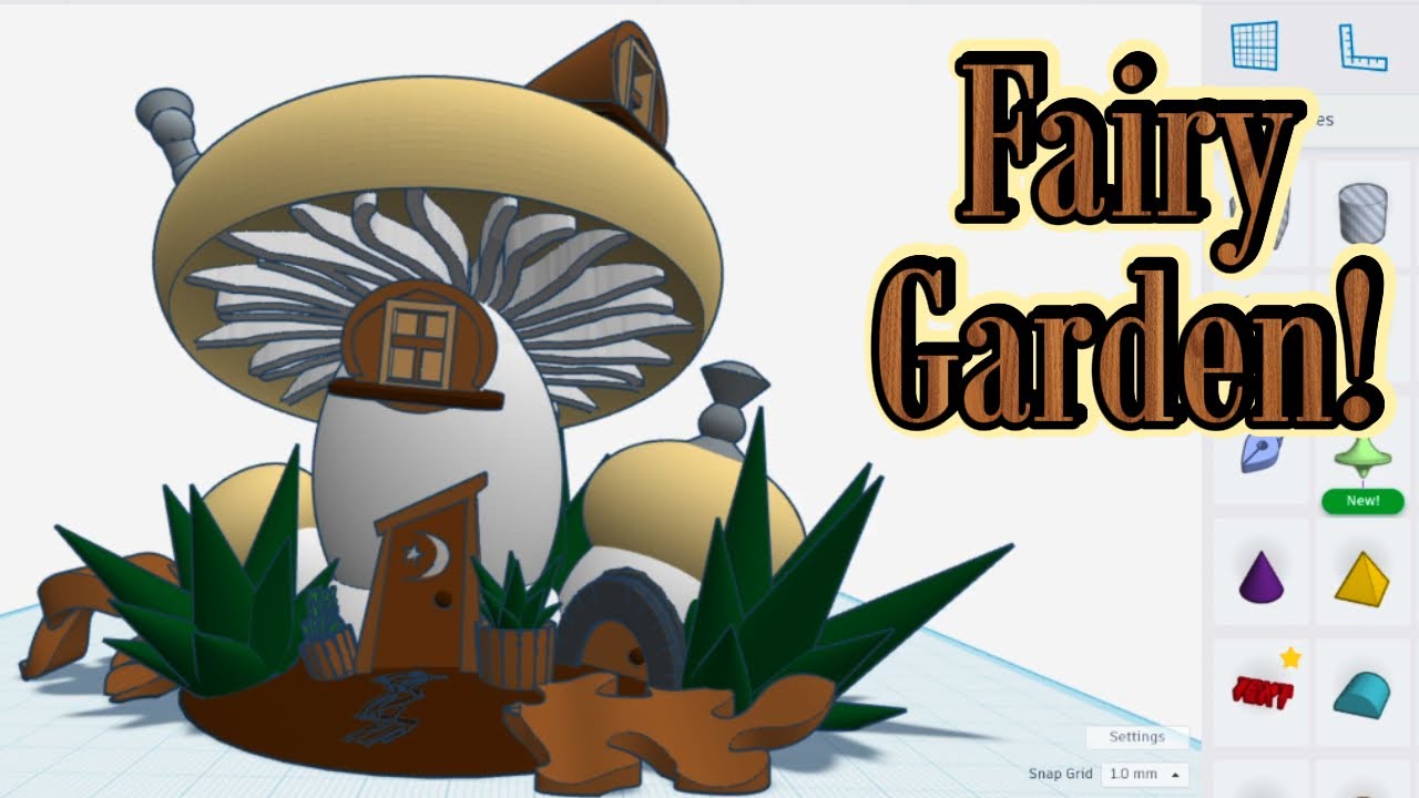 Урок по Tinkercad: Грибной домик в сказочном саду!!! (3D-моделирование)