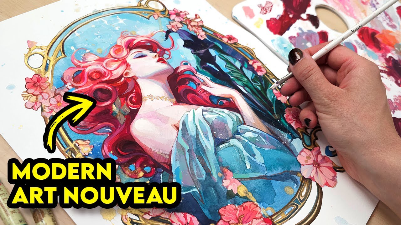 🎨 Возрождение стиля модерн: современные смешанные техники 🖌️