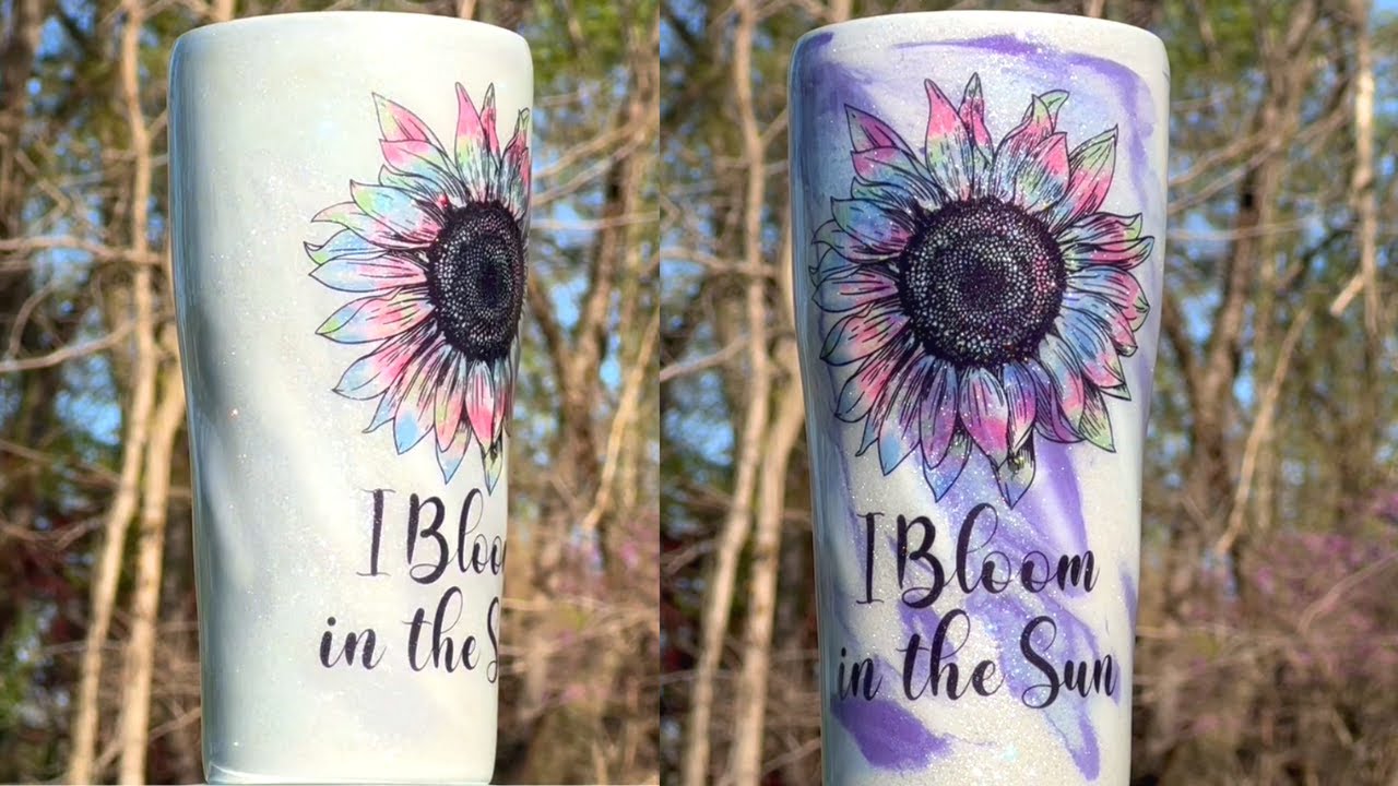 Solar Colors Bloomin' Beautiful Glitter Resin Tumbler