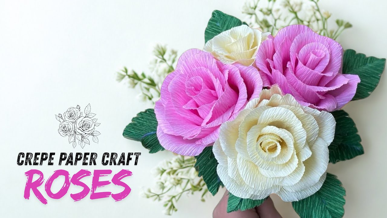 How to make Rose Flower with Crepe Paper DIY | Step - by - Step Tutorial