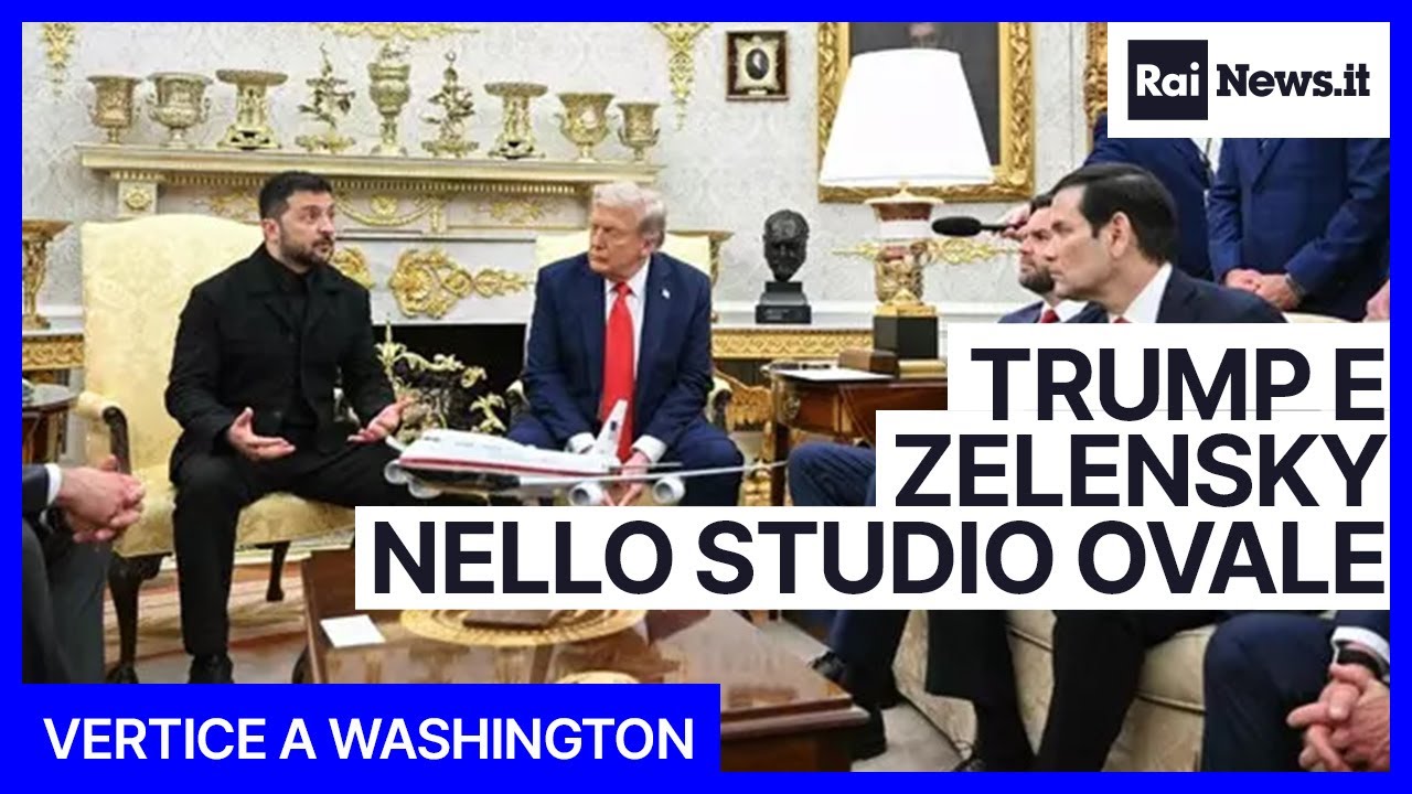 Trump-Zelensky, la conferenza stampa nello Studio Ovale per il vertice con i leader Europei