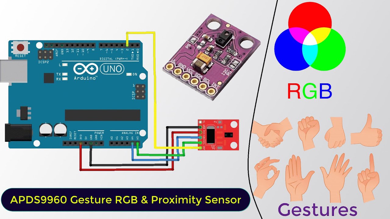 APDS9960 Gesture, Proximity, Light & RGB Sensor Tutorial with Arduino