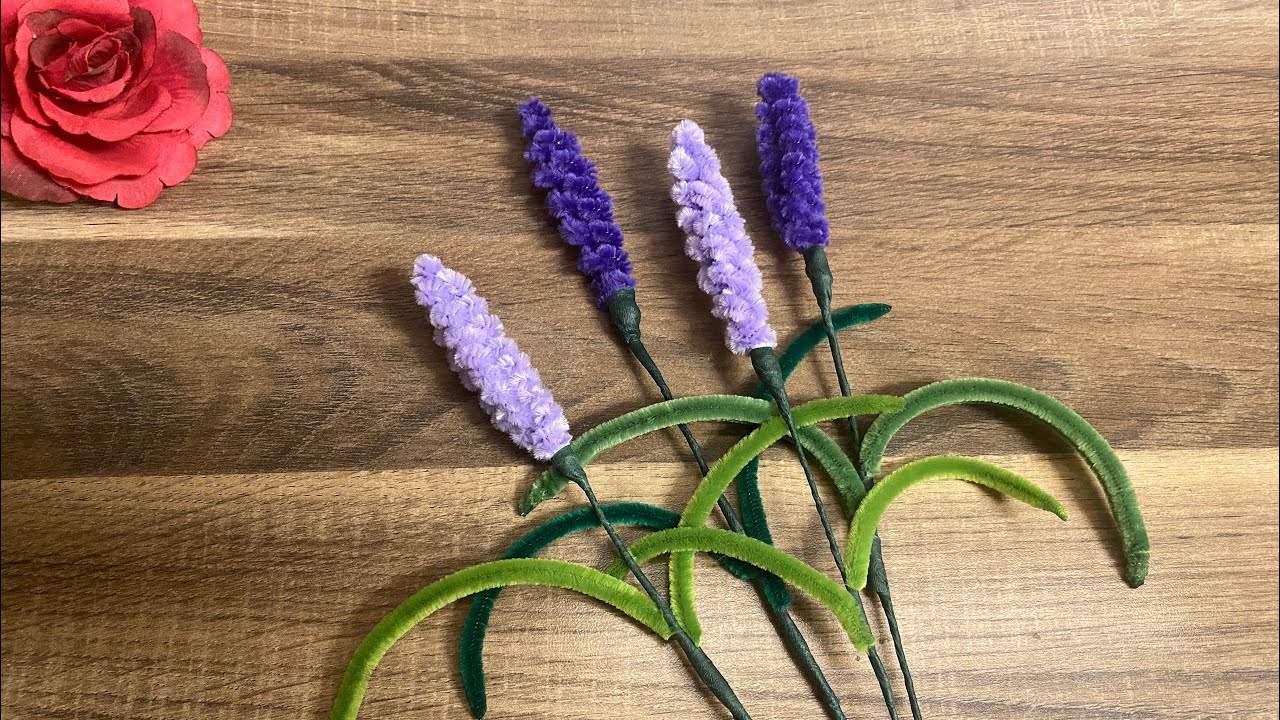 DIY Blume/Lavendel aus Pfeifenreiniger basteln #diy #basteln #pipecleanerflower #handmade