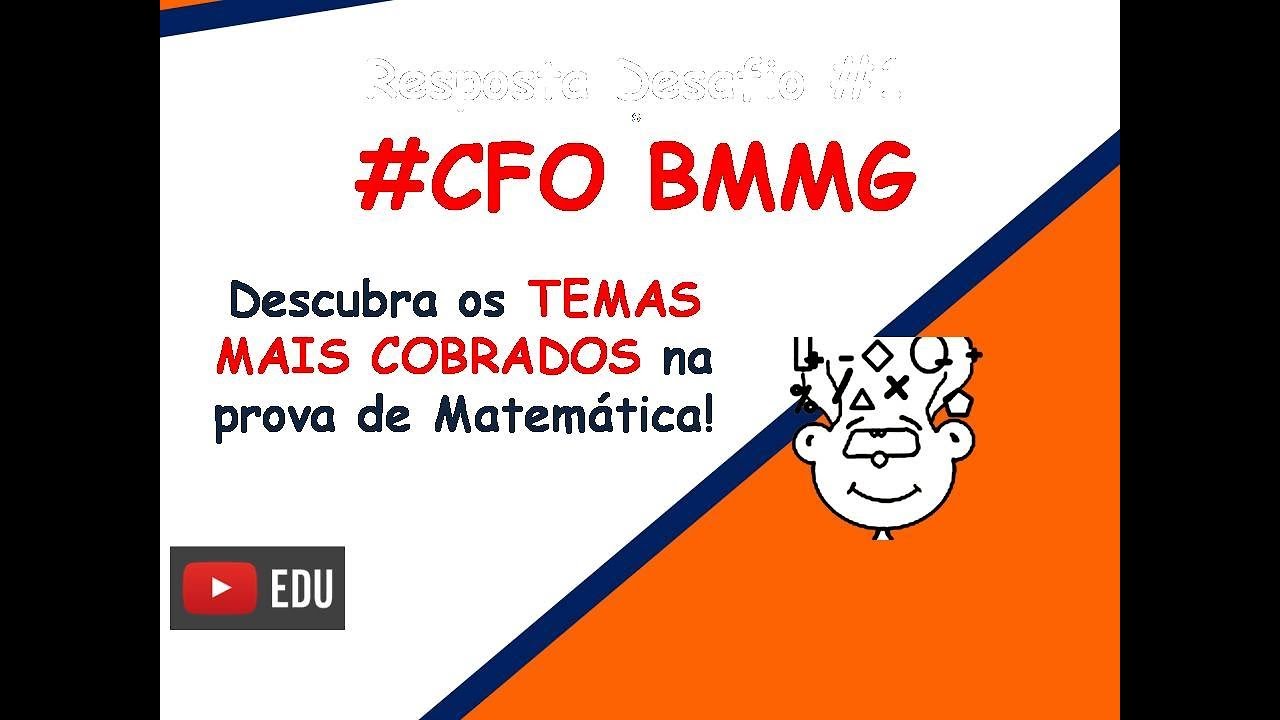 CFO Bombeiro MG - O que mais cai na prova de Matemática? - CFO BMMG