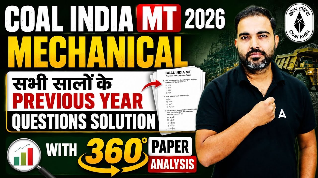 Coal India MT 2026 Mechanical PYQ Analysis | Previous Year Questions Solution | #CILMT2026