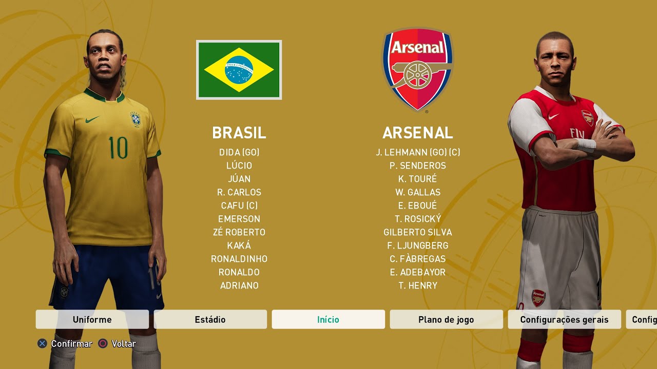 Pro Evolution Soccer 6 Remake Season 2006-2007: BRASIL x ARSENAL #playstation5 #gameplay #pes6