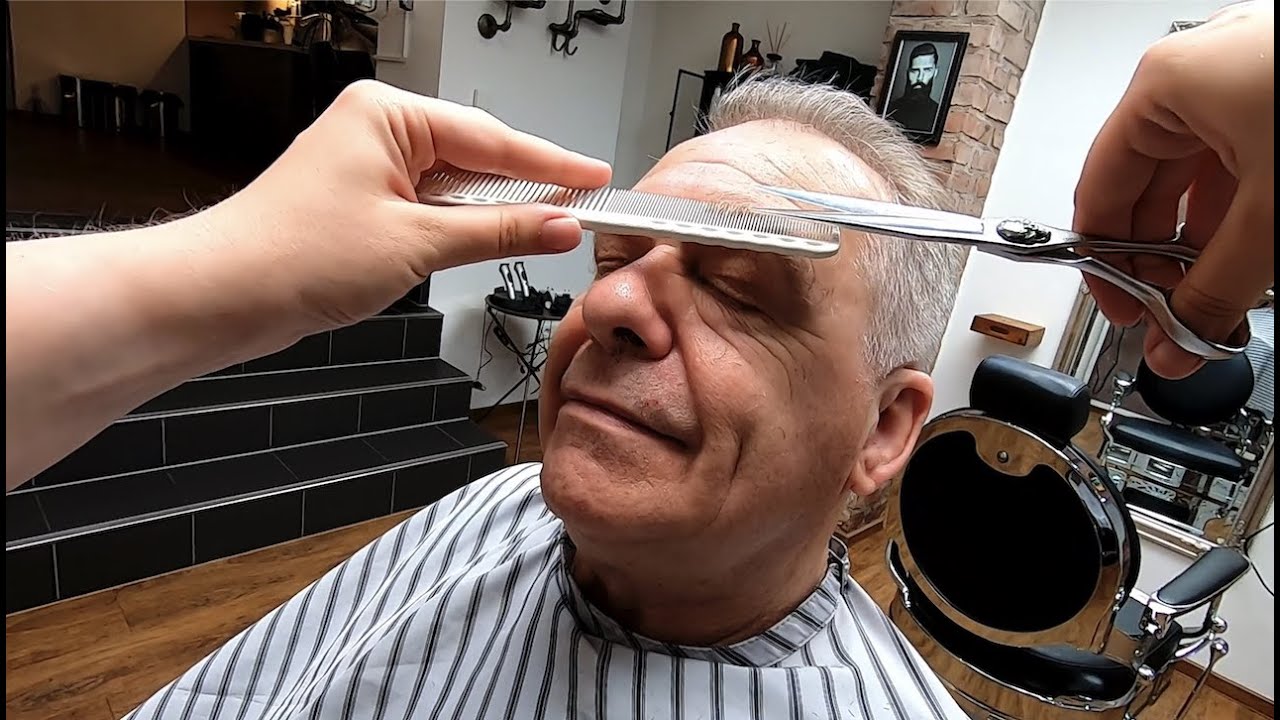 ASMR Scissor Haircut And A Shampoo, No Talking, Silent Haircut.