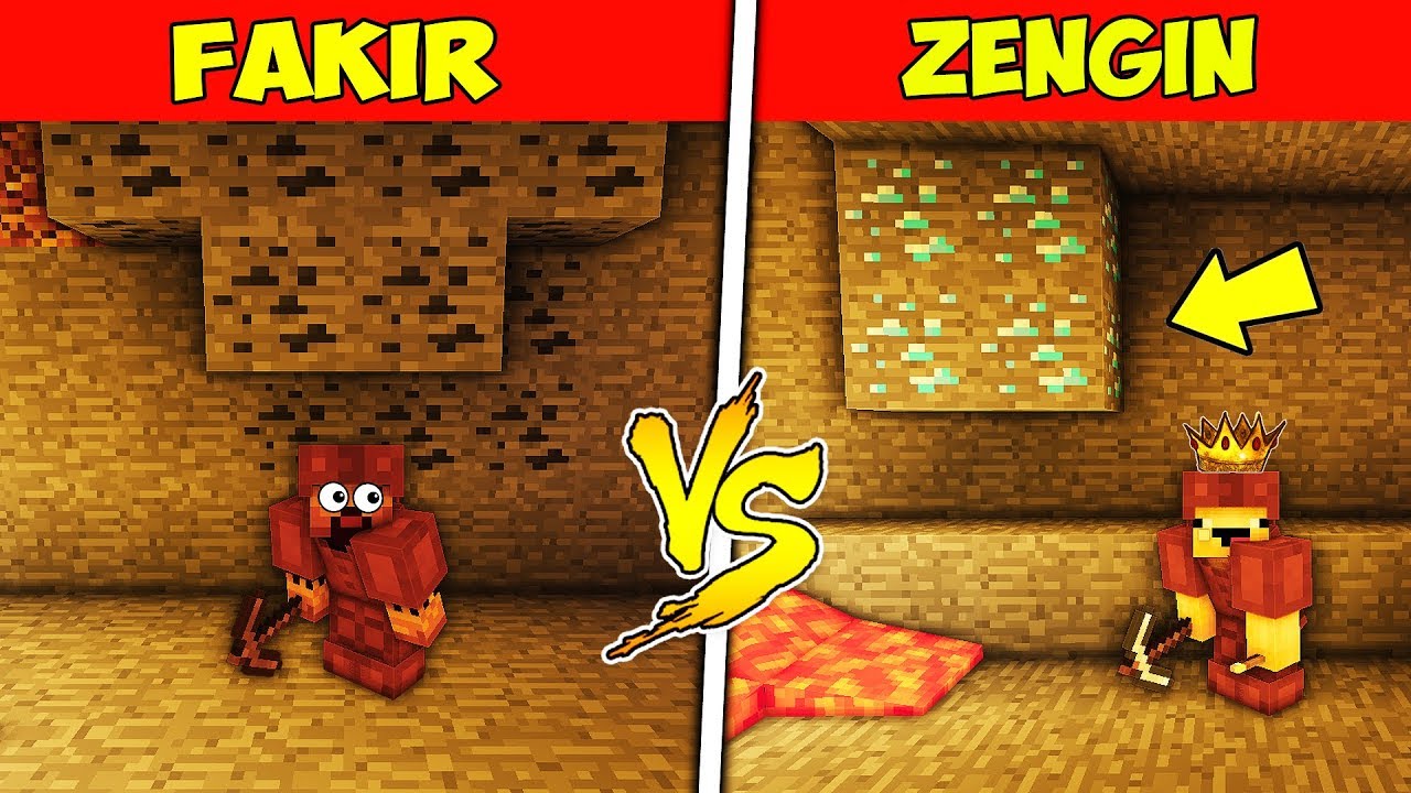 FAKİR VE ZENGİN MADEN YARIŞMASI !! 😱 - Minecraft