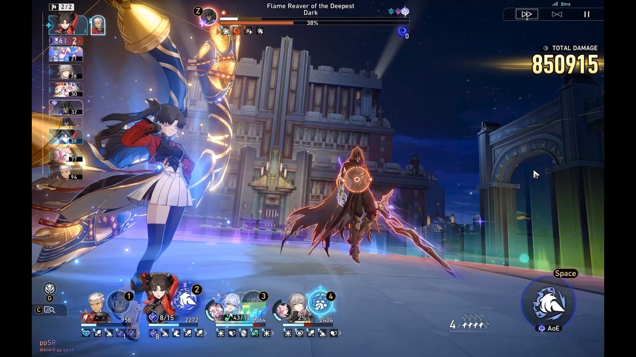 (V4) E0S0 Robin Summer x Archer 0-cycle Flame Reaver Knight 3 AA 4.5 cost 3 | HSR