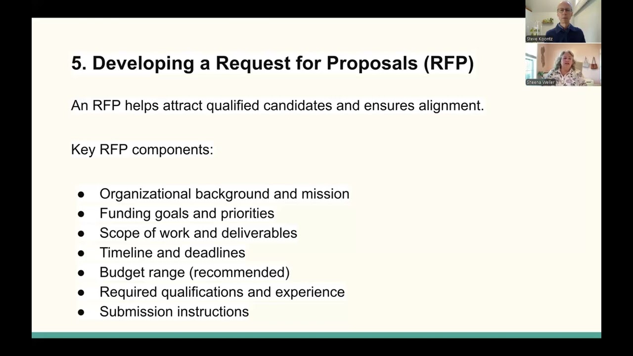 Part 5: Developing a Request for Proposals (RFP) - How to Hire a Grant Writer