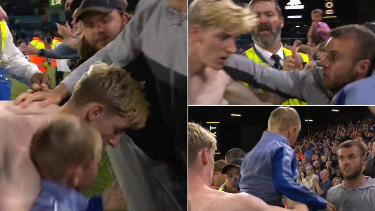 Everton Fan dropped his kid to hug Anthony Gordon | Full Footage