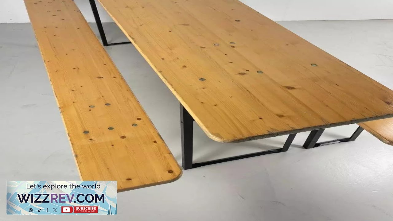 VINTAGE INDUSTRIAL GERMAN BEER TABLE BENCH SET GARDEN FURNITURE ORIGINAL VARNISH Review