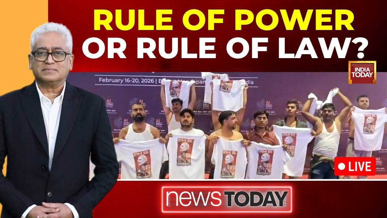 Rajdeep Sardesai LIVE | Congress' Shirtless Protest At AI Summit | Rule Of Power Or Rule Of Law?