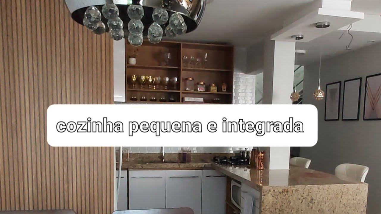 Tour pela minha cozinha e sala integrada pequena e decorada