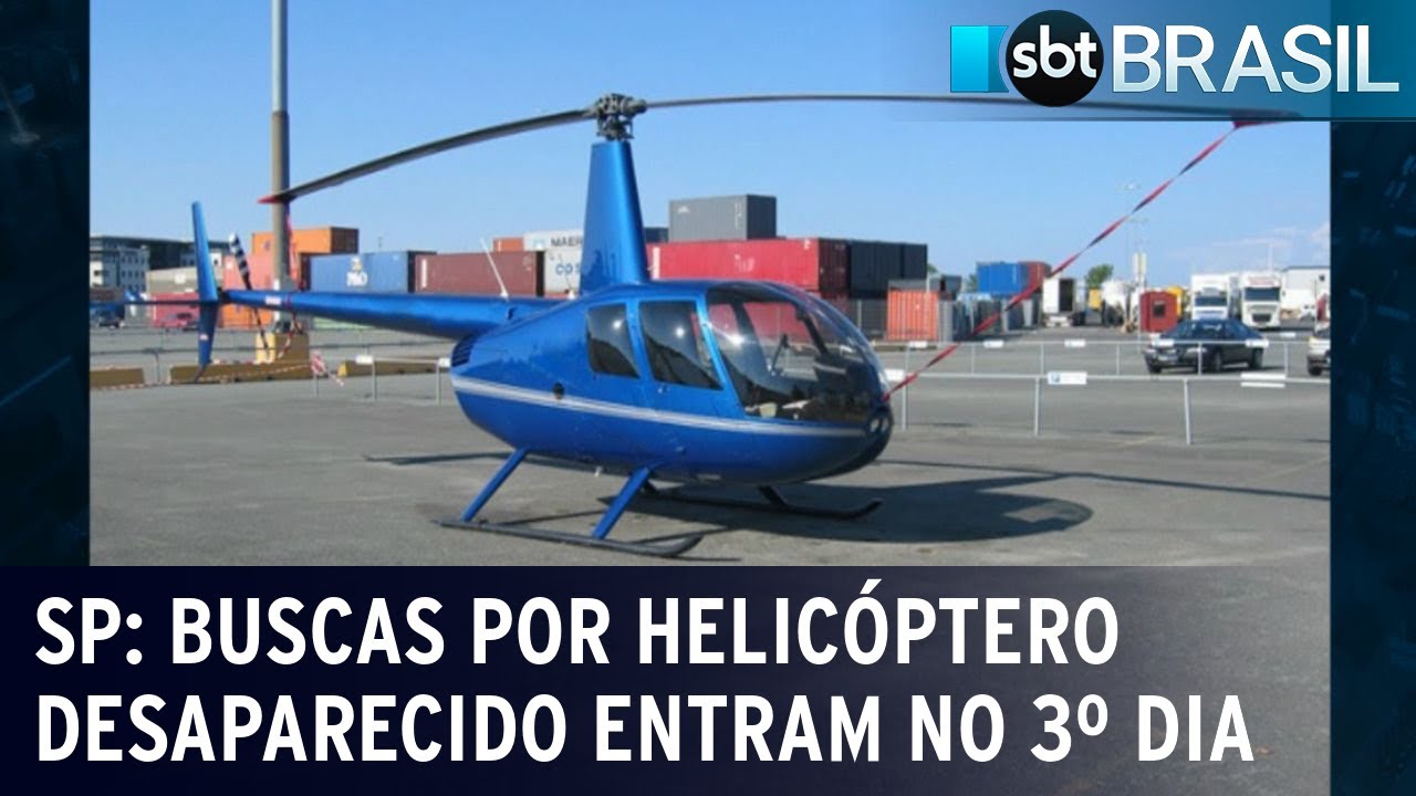 Buscas por helic&oacute;ptero que desapareceu em SP entram no terceiro dia | SBT Brasil (03/01/24)