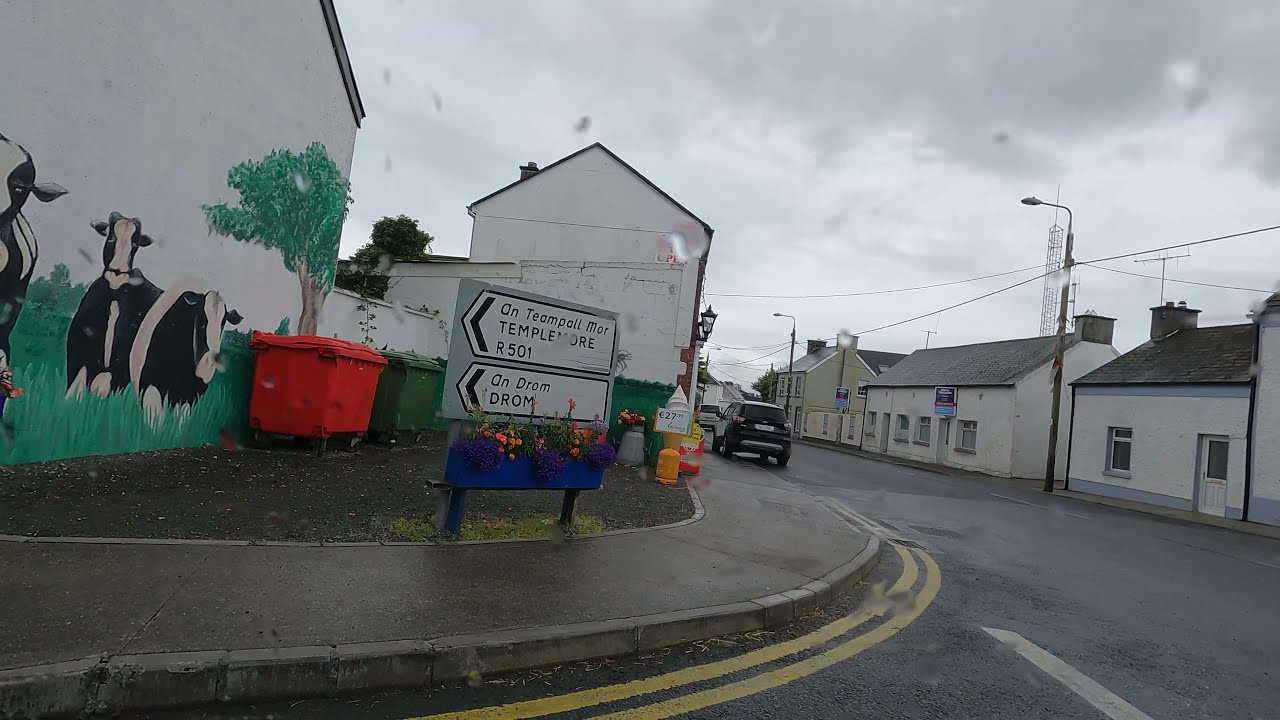 Driving in Borrisoleigh and Nenagh town, Co. Tipperary in 4K