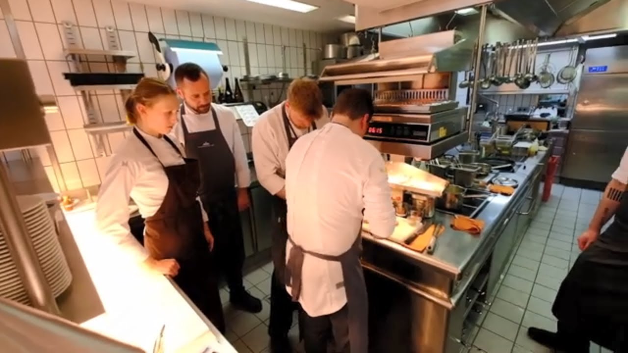 3 Michelin star Lamb main course preparation at Atelier in Munich