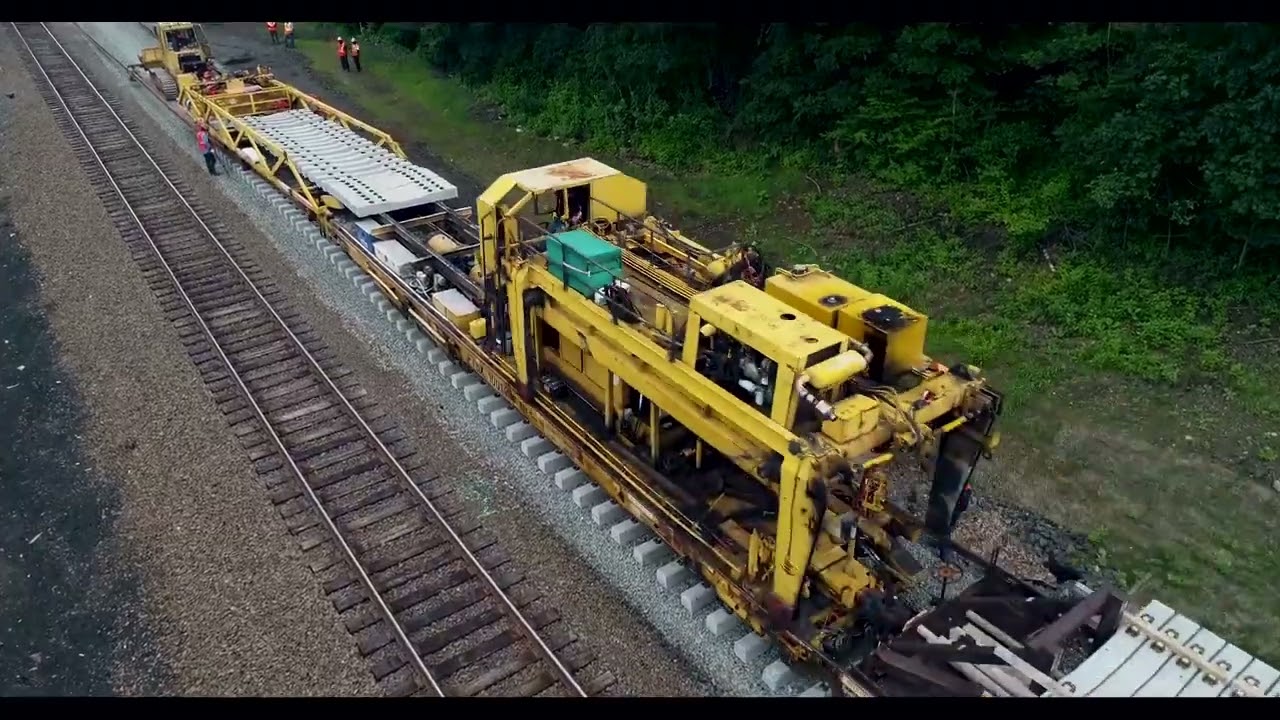 Track Construction Machine Installs New Track in Berlin, Connecticut (July 2017)