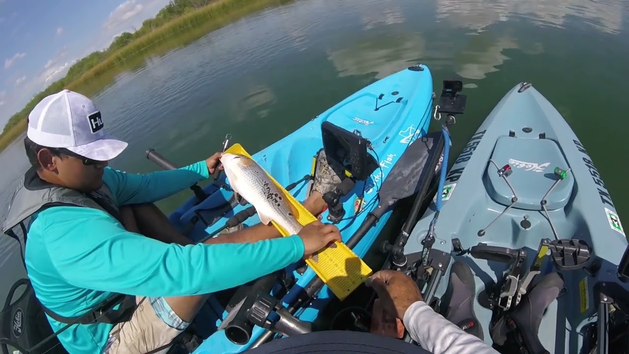 reds are on fire/kayak fishing braunig lake