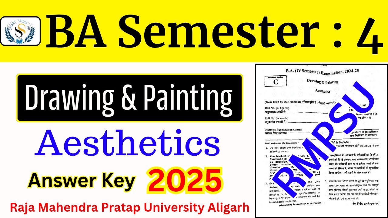 Aesthetics Solved Paper 2025 💥 BA 4th Semester #rmpsu