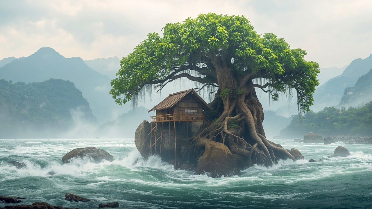 90 Days Challenge: Building a Shelter and Surviving Alone on a Deserted Island Using Primitive Tools