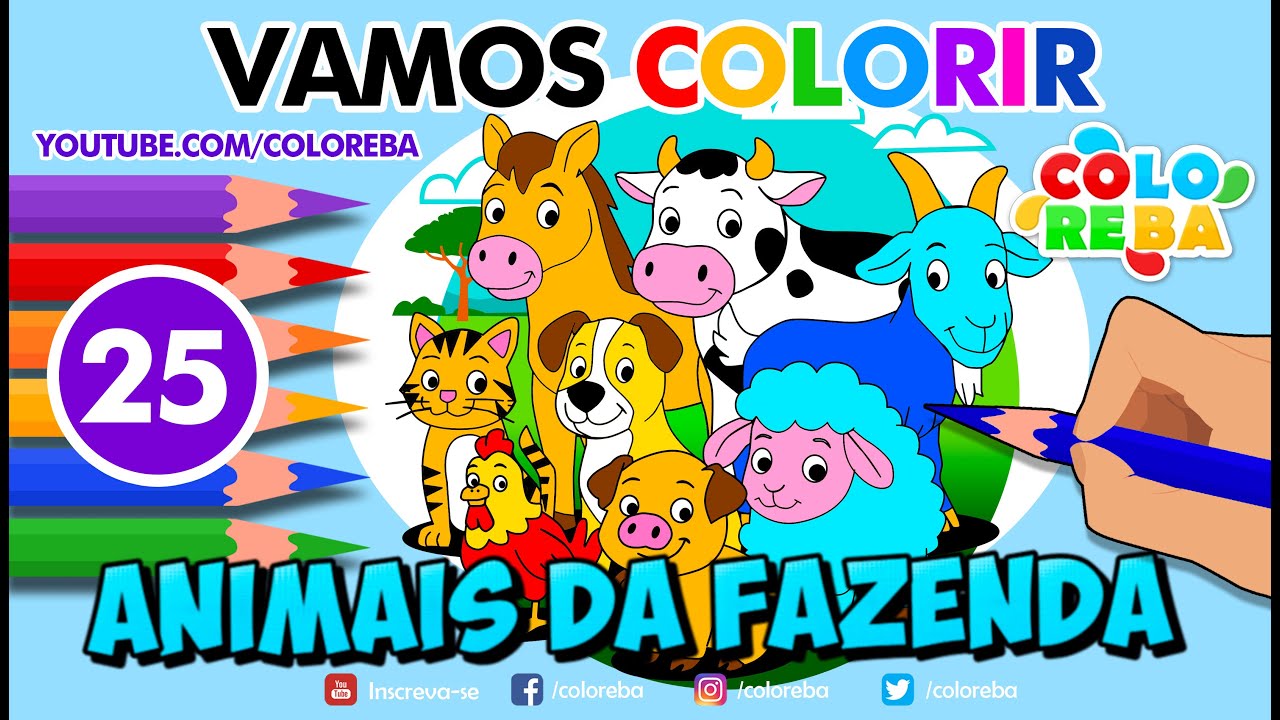 Vamos  Colorir - Animais da Fazenda