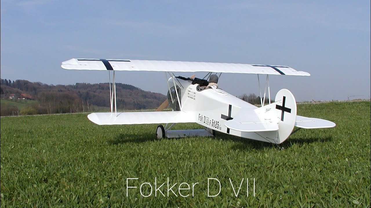 Fokker D VII RC model in 1/4 scale with GAUI G-50