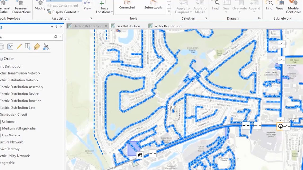 Обзор инженерной сети ArcGIS