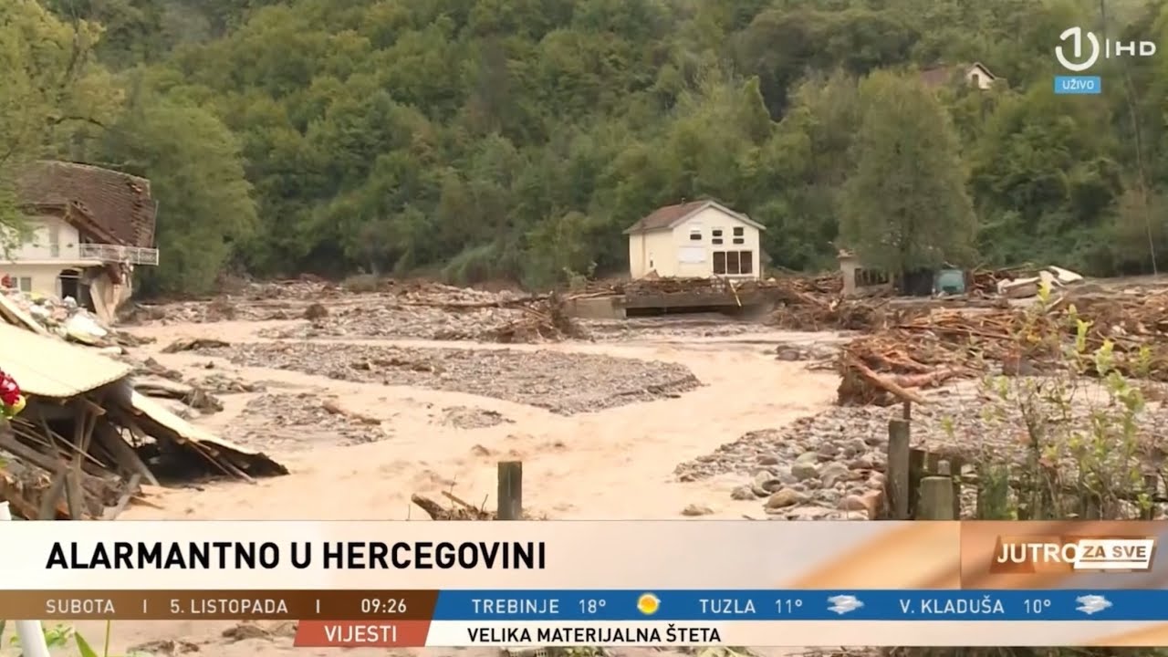 Ekipa BHRT-a u Buturovića polju - Jablanica, Poplave u BiH 5.10.2024.