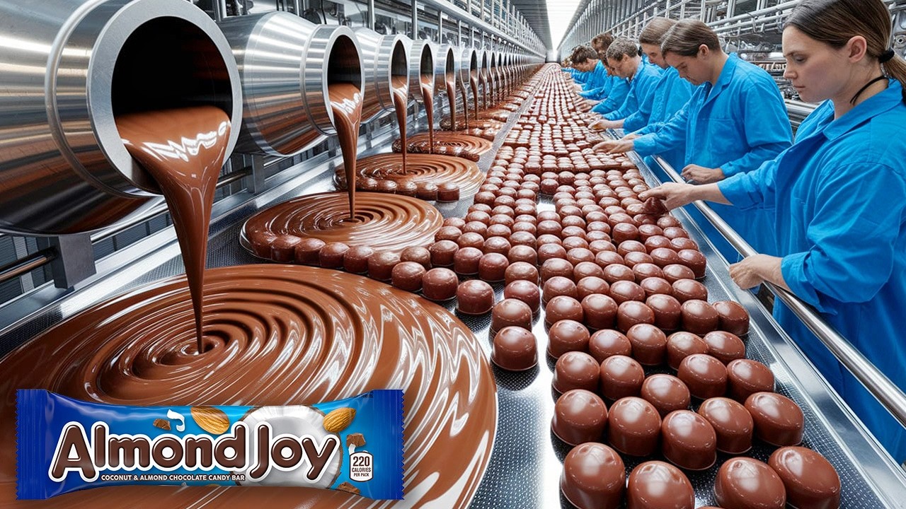 How Almond Joy Chocolate Bars Are Made in a Factory