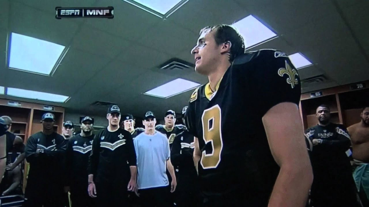 Drew Brees Locker Room Speech after breaking Dan Marino's Record