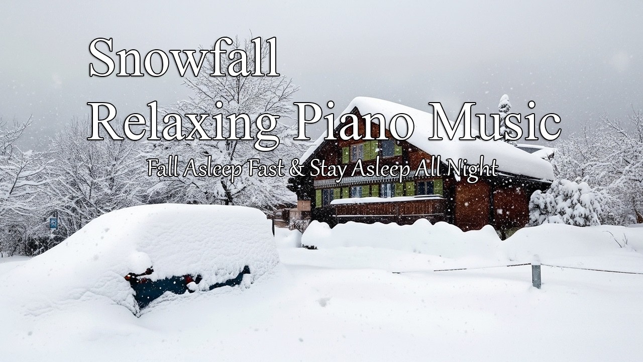 Peaceful Snowfall with Relaxing Piano Music 🎹 Sleep Fast, Reduce Stress & Anxiety