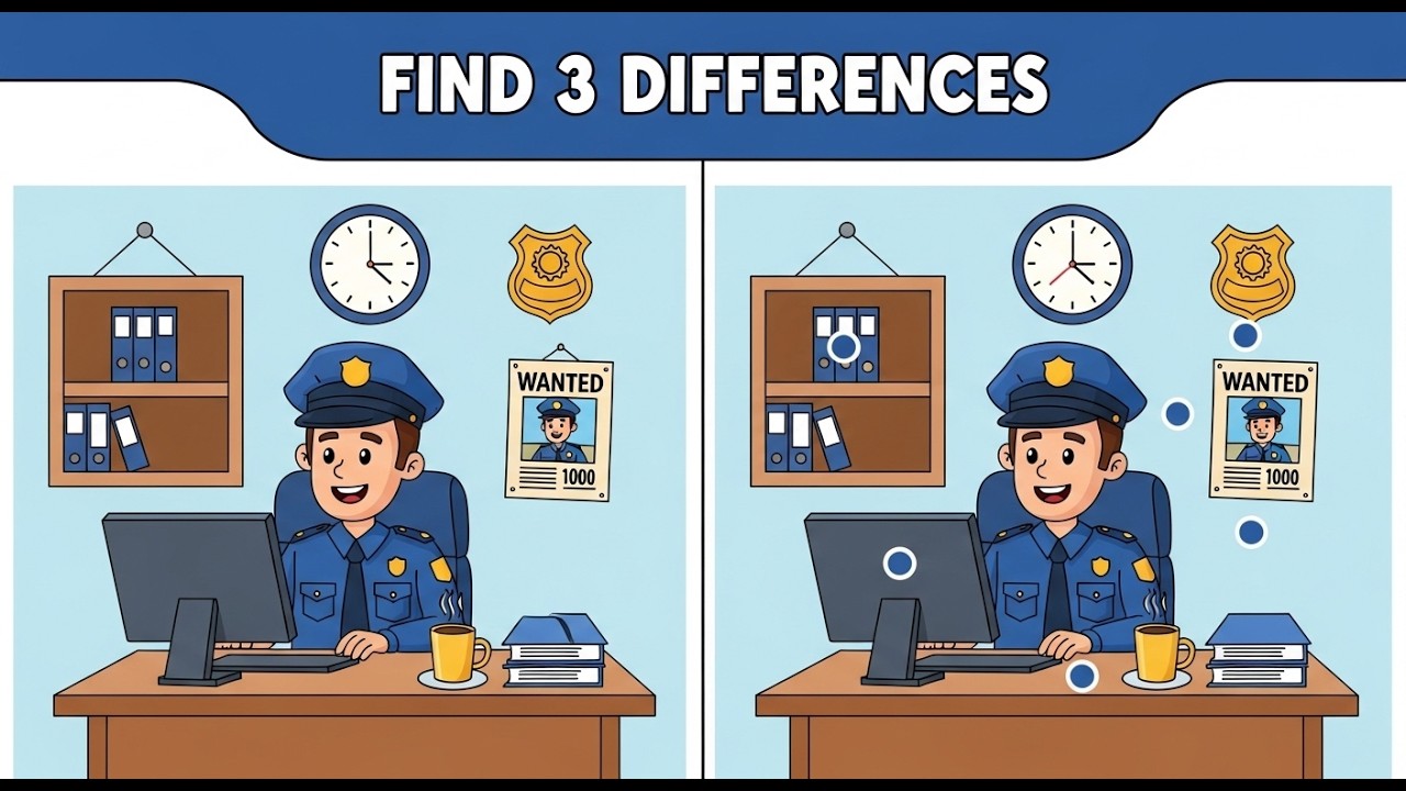 Can You Find 3 Differences? 🚓 Police Puzzle Challenge | Spot The Difference Game 2026