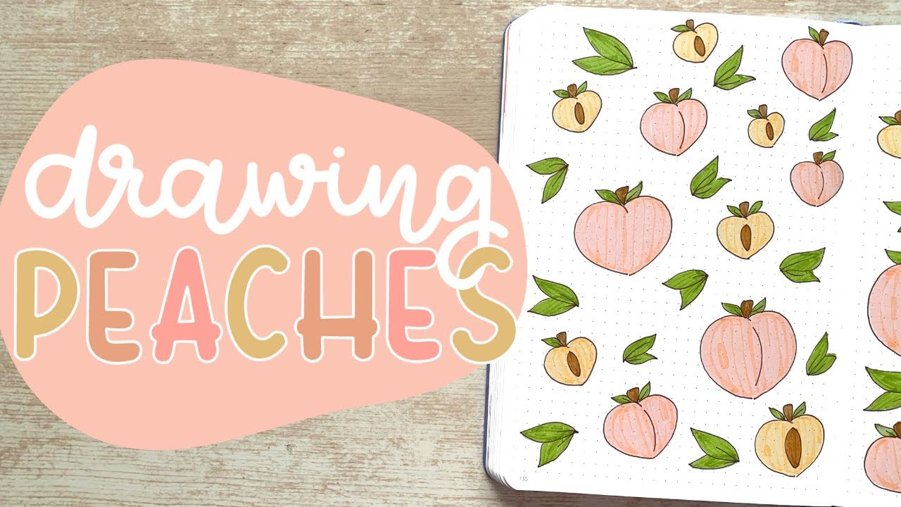 Drawing PEACHES (step by step beginners tutorial) 🍑 | BUJOANDCOOKIES
