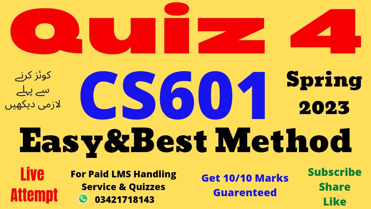 cs601 quiz 4 solution spring 2023 100% verified answers