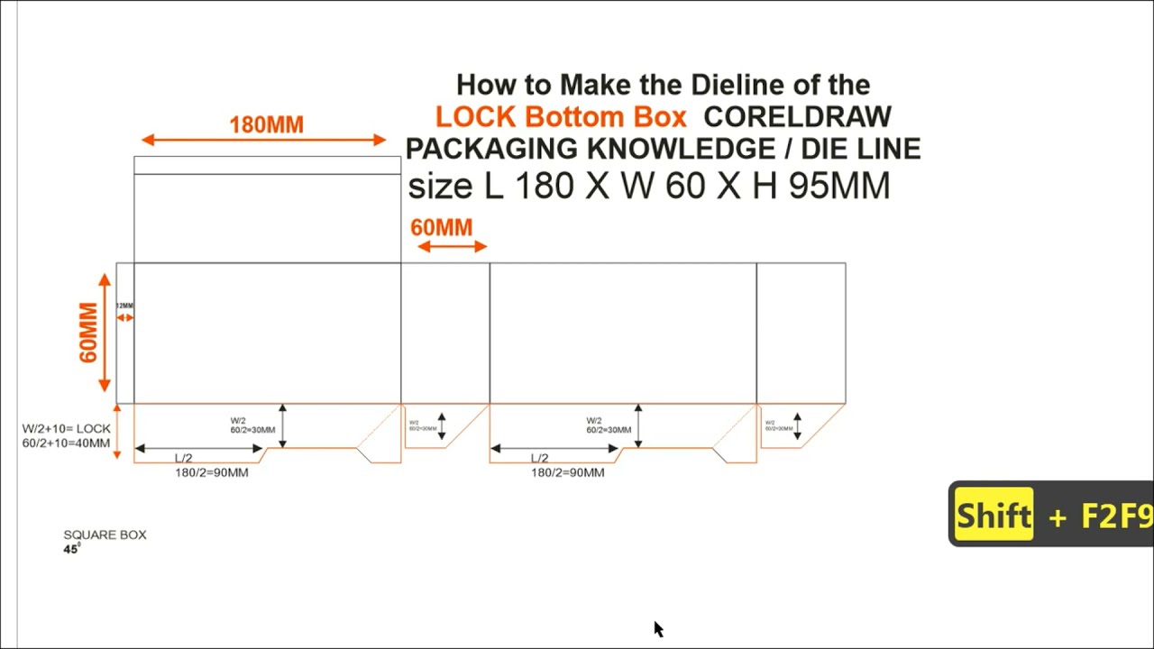 How to Make the Dieline of the LOCK Bottom Box  CORELDRAW