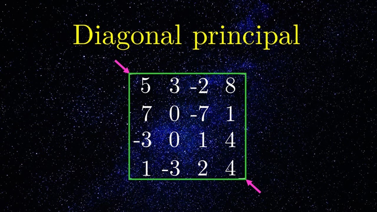 Diagonal principal | Traza | Diagonal secundaria de una matriz