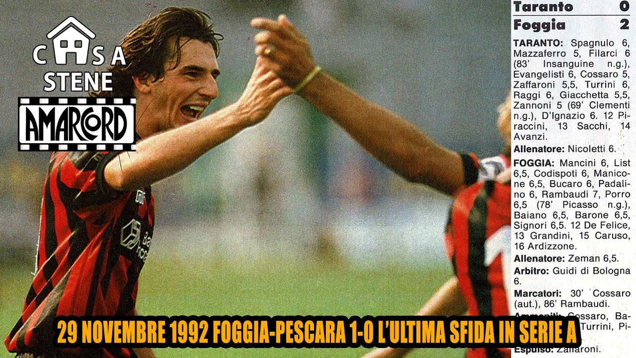 TARANTO-FOGGIA 0-2 SERIE B 1990-91 SERVIZIO DI A TUTTA B CLAMOROSO AUTOGOL TARANTINO #casastene