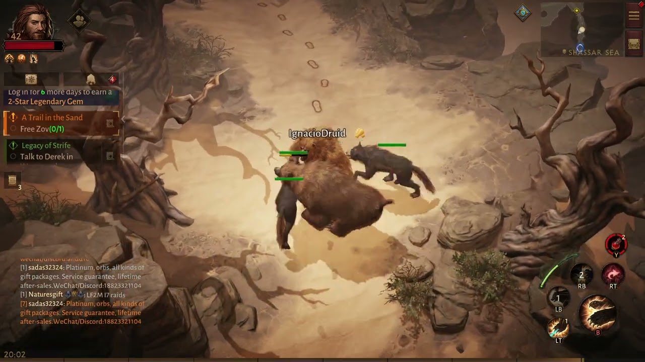 Diablo Immortal - Druid WearBear skill and summon grizzly