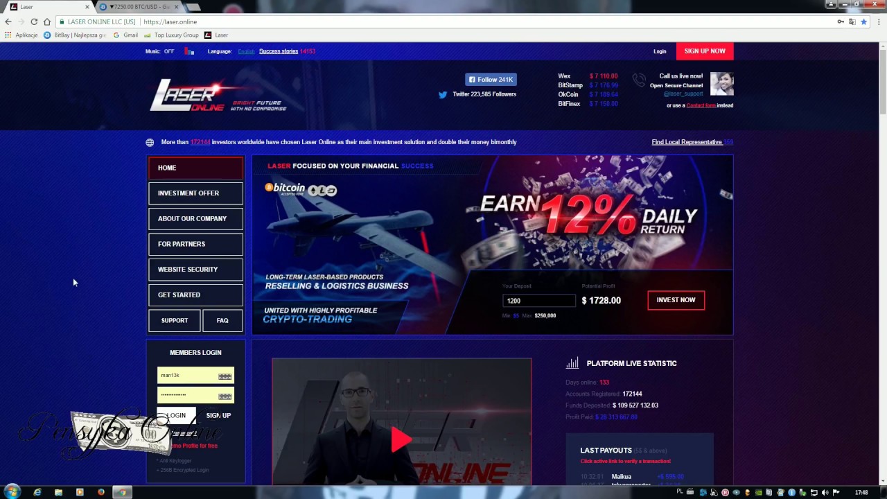 Laser Online -  NOWA WYPŁATA $45 PŁACI |  NEXT WITHDRAW $45 PAYING