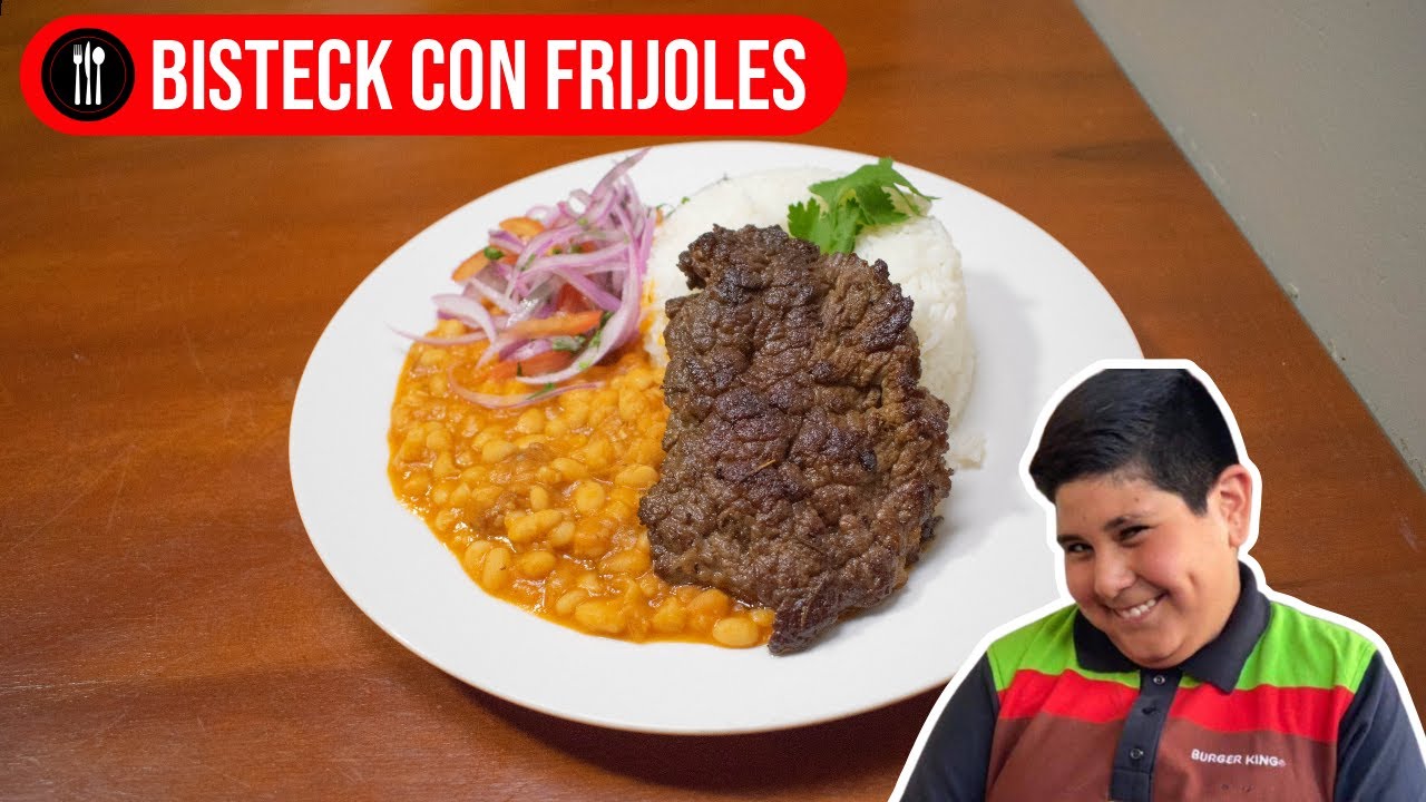 COMO PREPARAR FRIJOLES CON BISTECK😋🍴