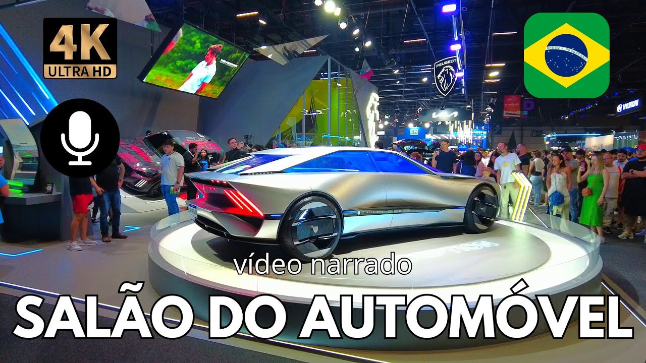 [4K] Автосалон в Сан-Паулу 2025 — автомобиль будущего — электрический (с закадровым комментарием)